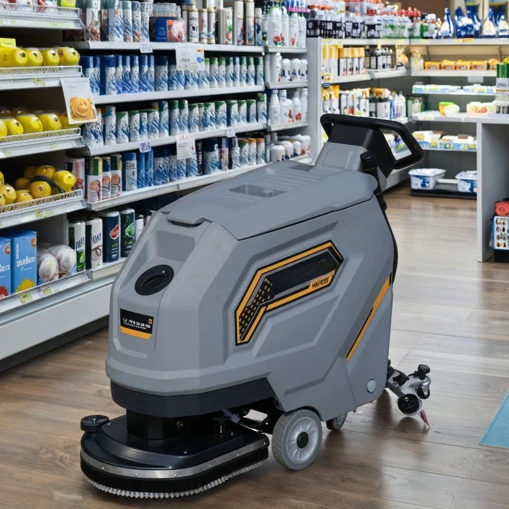 MN-V51 Electric Walk Behind Floor Scrubber Powered By Lithium Battery 24V 125AH Of New Design