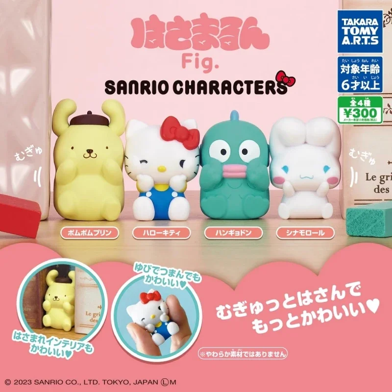 

TOMY Genuine 4Pcs Gashapon Sanrio Characters Hello Kitty Anime Figure Toys For Kids Gift Collectible Model Ornaments