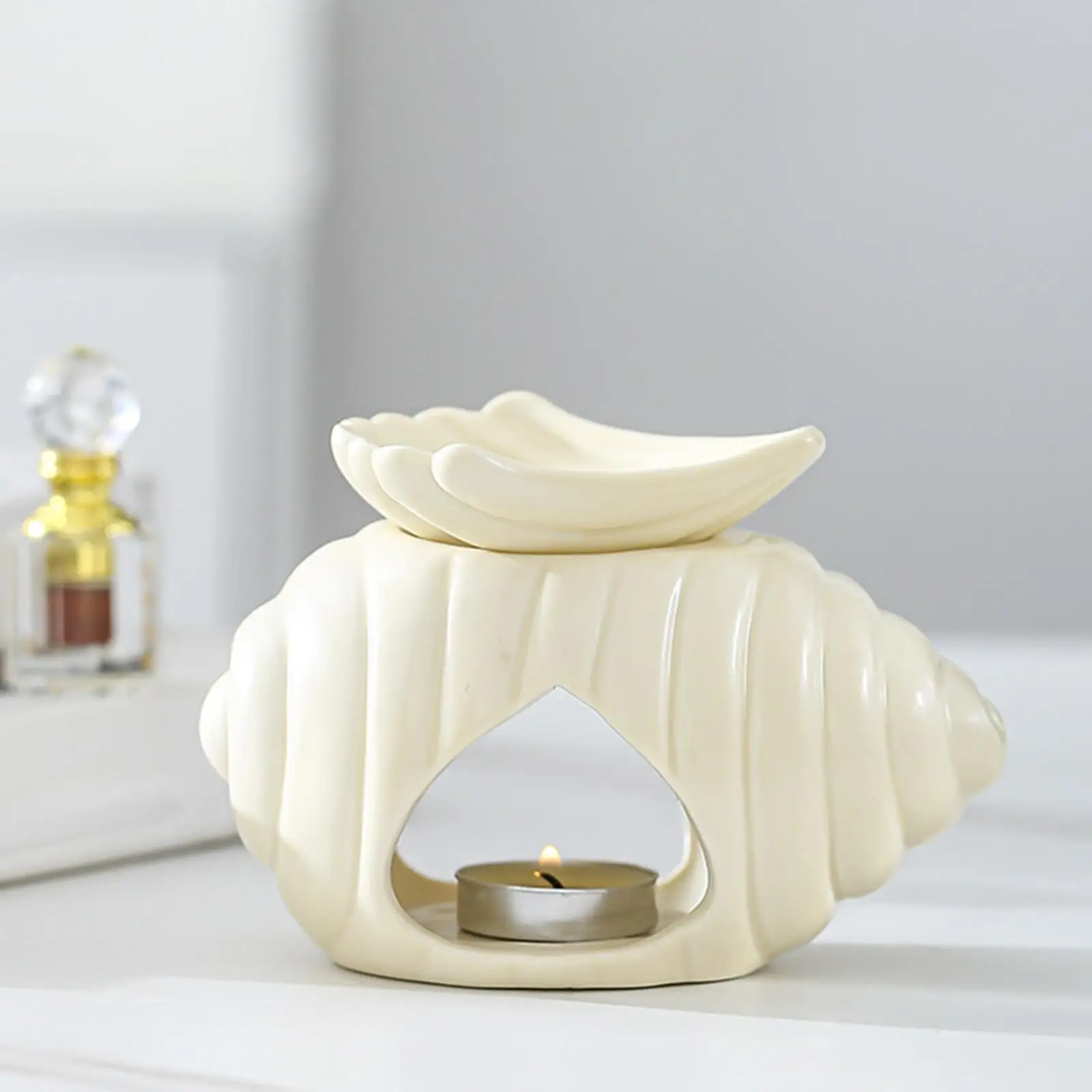 Tealight Candleholder رائحة تذوب دفئا سبا هدية محارة الضروري النفط الموقد