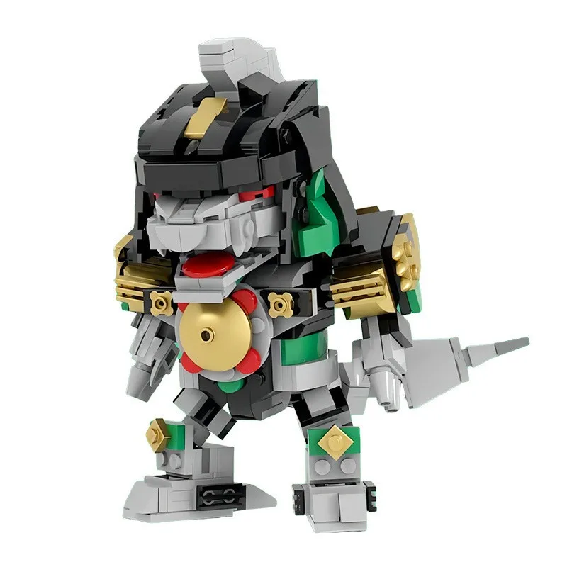 Blocos de construção lendário Dragon Mech MOC, robô combinador temático de dinossauro com armas, estilo anos 90 DIY para colecionadores