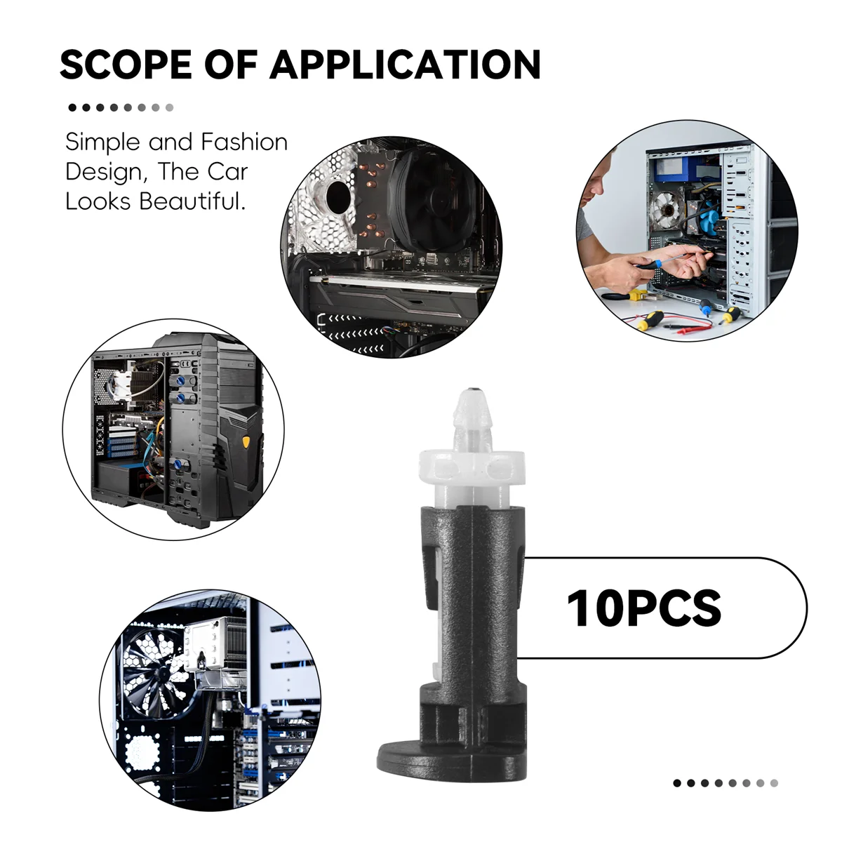Clip de montaje de plástico para refrigeradores de CPU de 4 vías, 10 Uds., 1155 775, Pin de montaje del disipador de calor de CPU, tornillo de empuje, sujetador del ventilador del refrigerador