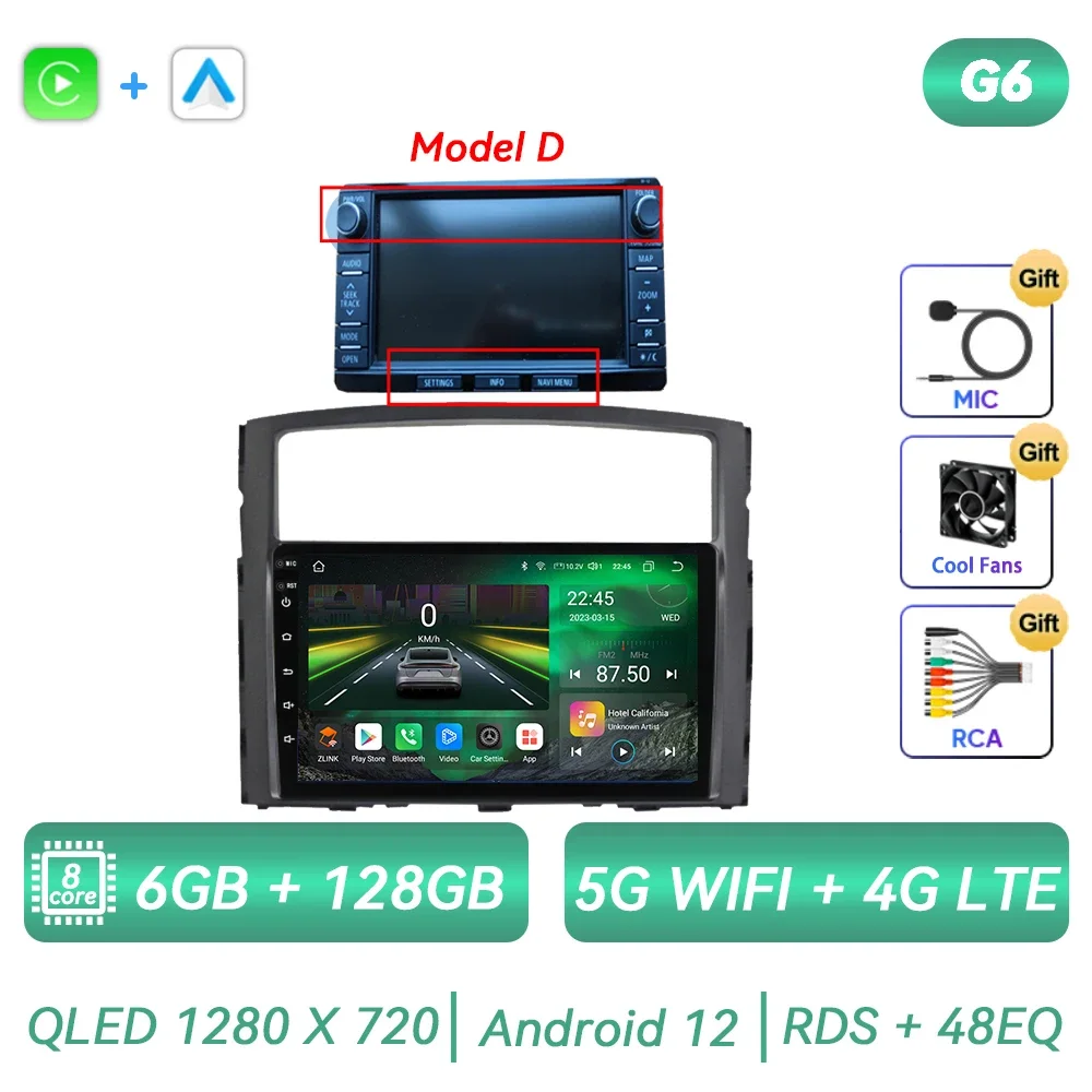 For Mitsubishi Pajero 4 V80 V90 2006 - 2014 Car Radio Android Multimedia Player Navigation GPS Carplay Touch Screen Auto Stereo image 3