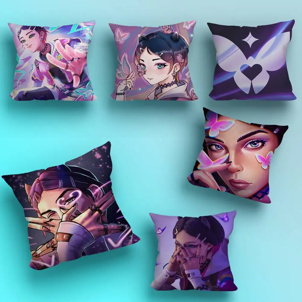 

P-PopularS ValorantS Clove Pillow Case Pillow Case Living Room Sofa Cushion Cover Suitable For Home Bedroom Room Decoration