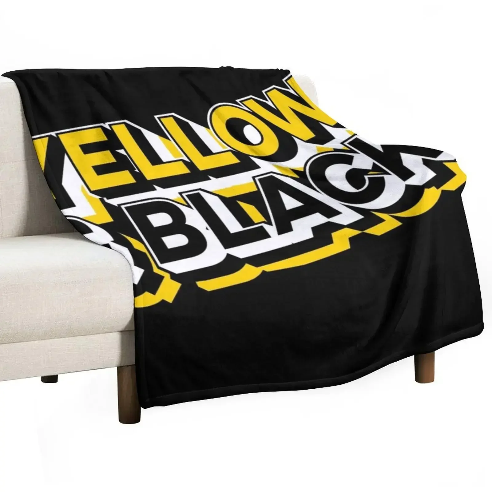 

Yellow & Black Throw Blanket Bed Fashionable Nap Shaggy Picnic Blankets