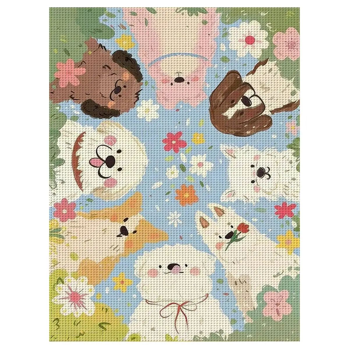 1 Stück 30X40CM/11,8*15,74 Zoll Hunde-Stempelkreuzstich-Set DIY-Kit 11CT/14CT DIY Stickerei-Set DIY Kreuzstich-Set Zubehör
