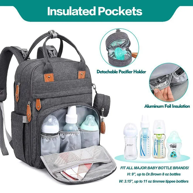 Imagem -04 - Bolsas de Cama Dobrável para Mãe Feminino Bolsa Multifuncional Moda Mãe e Bebê Impermeável Mochila de Grande Capacidade Transporte da Gota