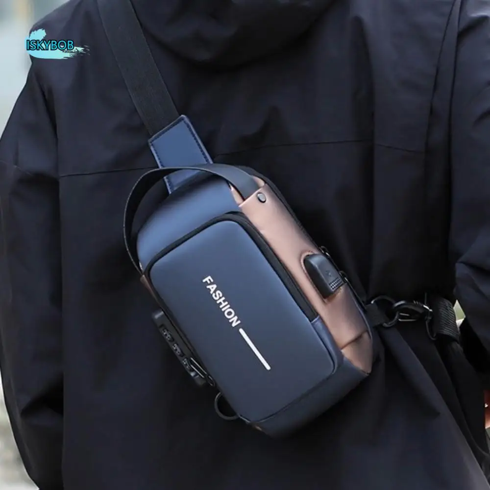 

Водонепроницаемая байкерская сумка с паролем и USB-зарядкой, противоугонная мужская нагрудная сумка, многоэтажная сумка через плечо с регулируемым ремешком