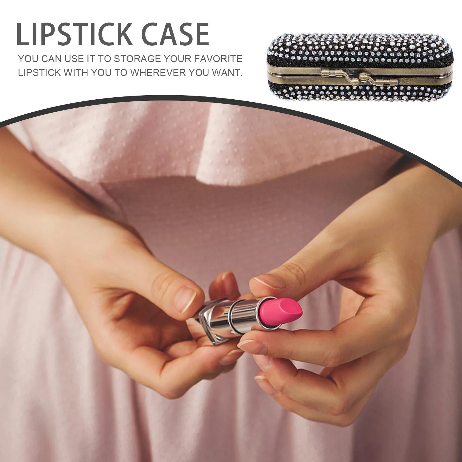 

Чехол для губной помады с зеркалом, винтажный металлический органайзер для макияжа для кошелька, небольшой дорожный держатель для хранения, сплав против ломкости