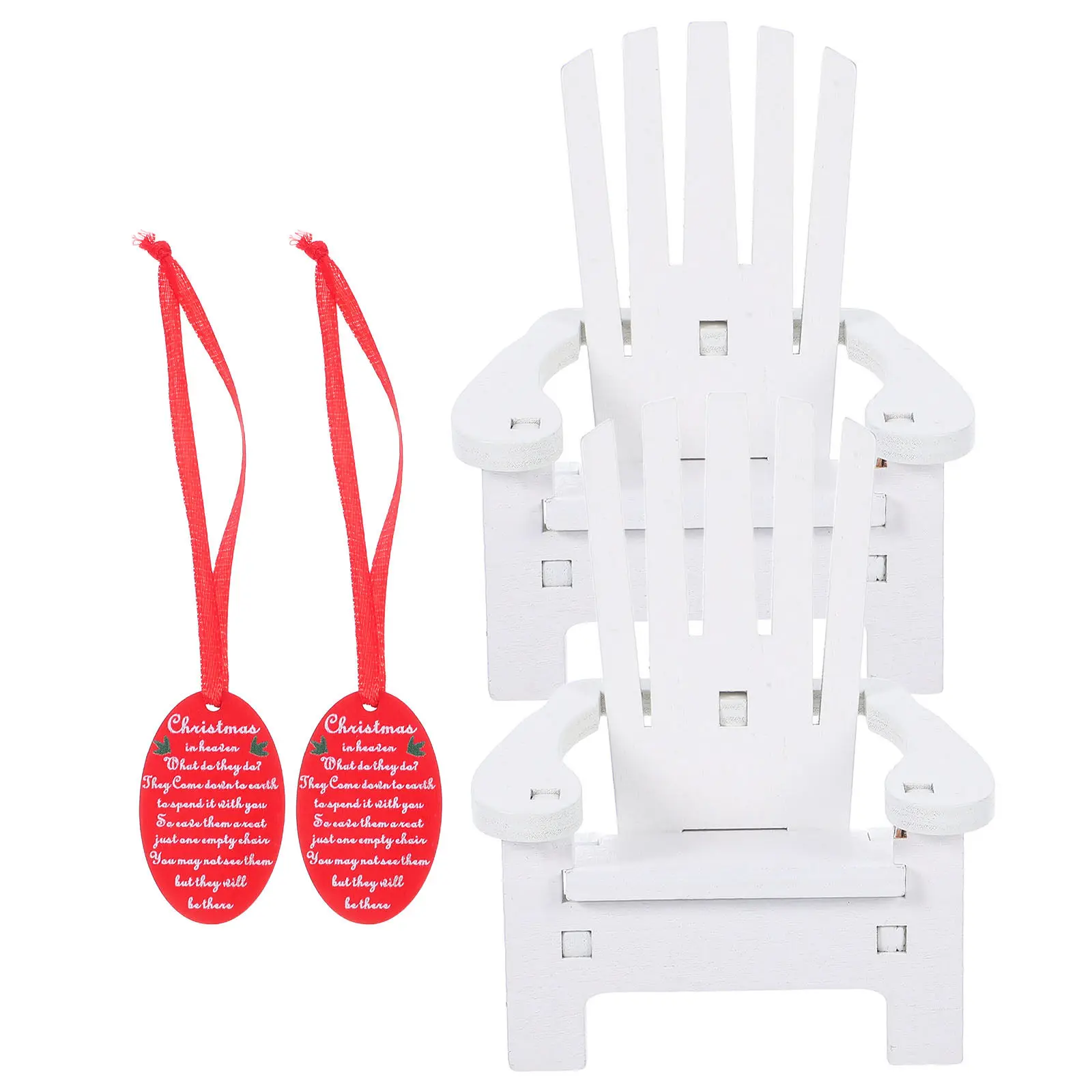 

2Sets 1:12 Scale Miniature Beach Chairs for Dollhouse Wooden Vintage European Style Christmas Decor Holiday Scene Accessories