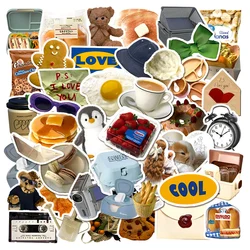 10/30/50pcs Cute Cartoon Stickers Ins Style Kawaii Bear Food Decals For Fridge Laptop Notebook Skateboard Bike Phone Car DIY Toy