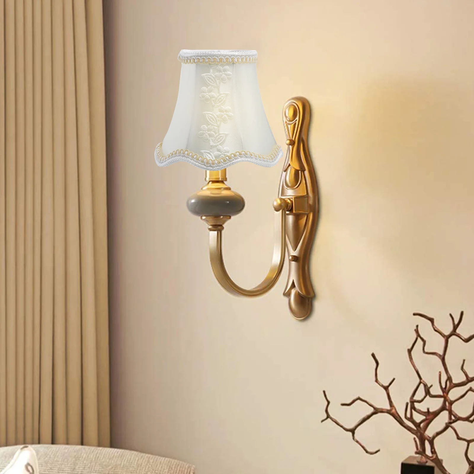 

1 шт., тканевый художественный абажур, прочный материал премиум-класса, романтическая теплая атмосфера, настольный напольный подвесной абажур