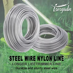TSES 2.7mm/15m Upgrade Rond Double Core Rope Universal Grass Rope Trimmer Parts For Mower Rolling Grass Trimmer Steel Line