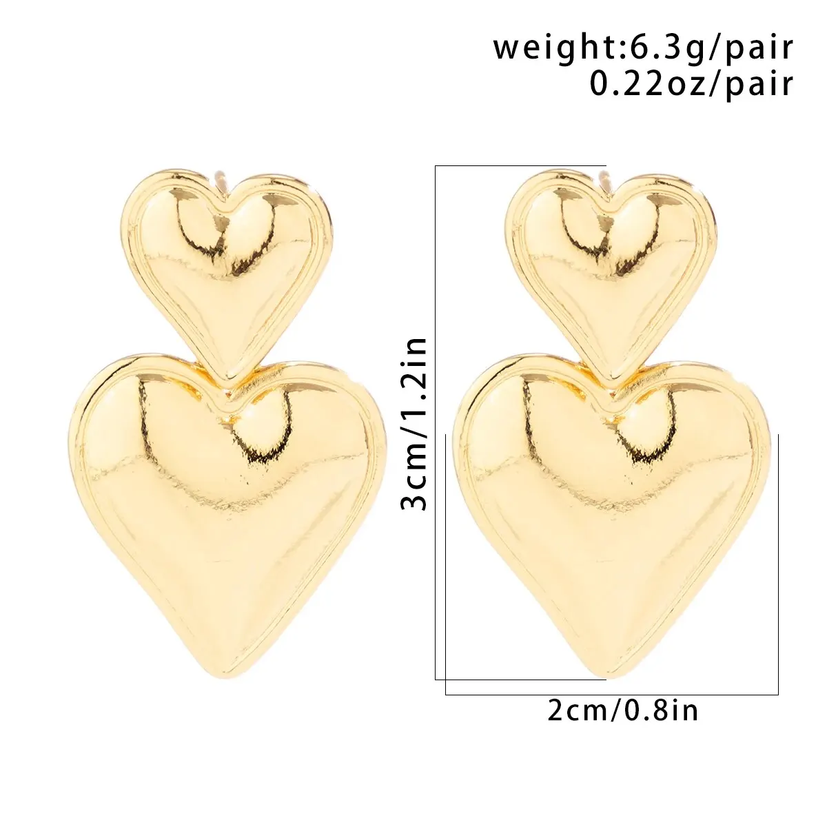 Trend Romantic Love Heart Drop Earrings for Women Creative Gold Color Metal Piercing Earrings Girls Party Jewelry Accessories image 4