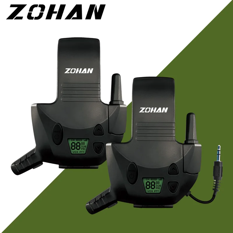 

ZOHAN 2Pcs Walkie Talkie Adapter for Walker's Razor Slim Electronic Shooting Earmuffs With External Mic 3 Miles Range 22 Channel