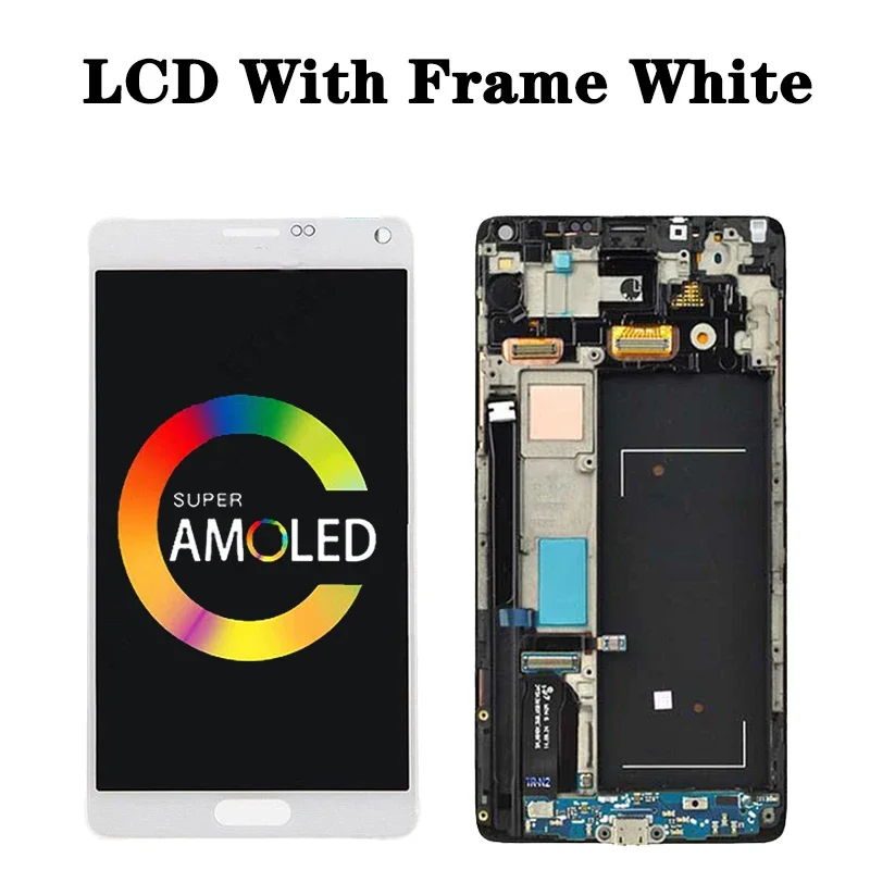 삼성 노트 4 LCD 번 섀도우용 터치 스크린 디지타이저, LCD 디스플레이, N910, N910C, N910A, N910F, 5.7 인치