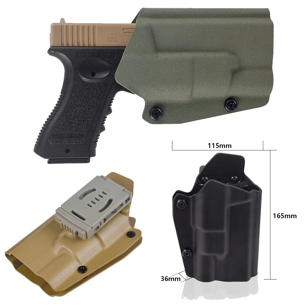 Tactical Glock 17 19 Holster  Belt Paddle Quick release pistol holster lightweight XH35 Flashlight Outdoors Hunting Accessories