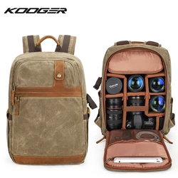 KOOGER Camera Bag Photography Batik Canvas backpack Waterproof DSLR Camera Bag Carry Case For Canon Nikon Sony Camera