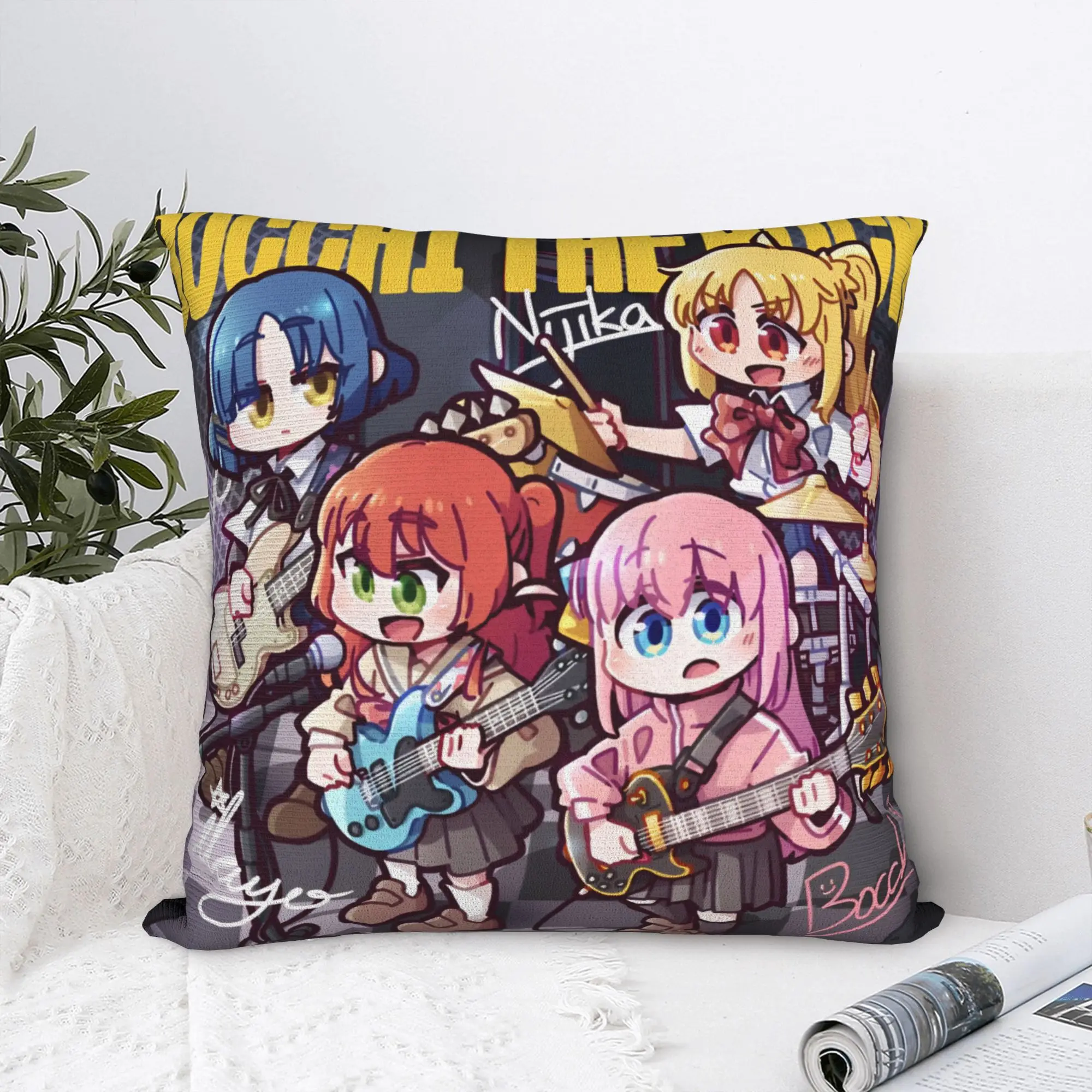 B-Bocchis the R-Rocks Cushion Cover Club Music Anime Kessoku Band Velvet Cute Pillow Case Decoration Salon