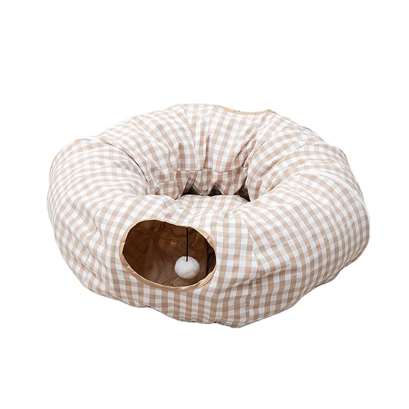 

Лидер продаж на заказ, забавный интерактивный туннель для домашних животных, игрушки для домашних животных, складной туннель для кошек со съемной плюшевой подушкой