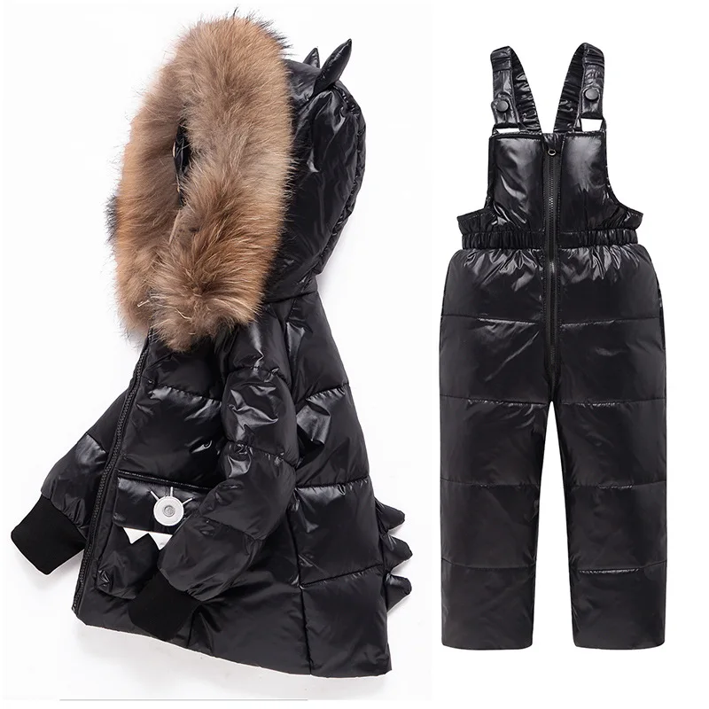 Children's Down Jacket New European and American Cartoon Suit Boy Baby Baby Two Piece Suit