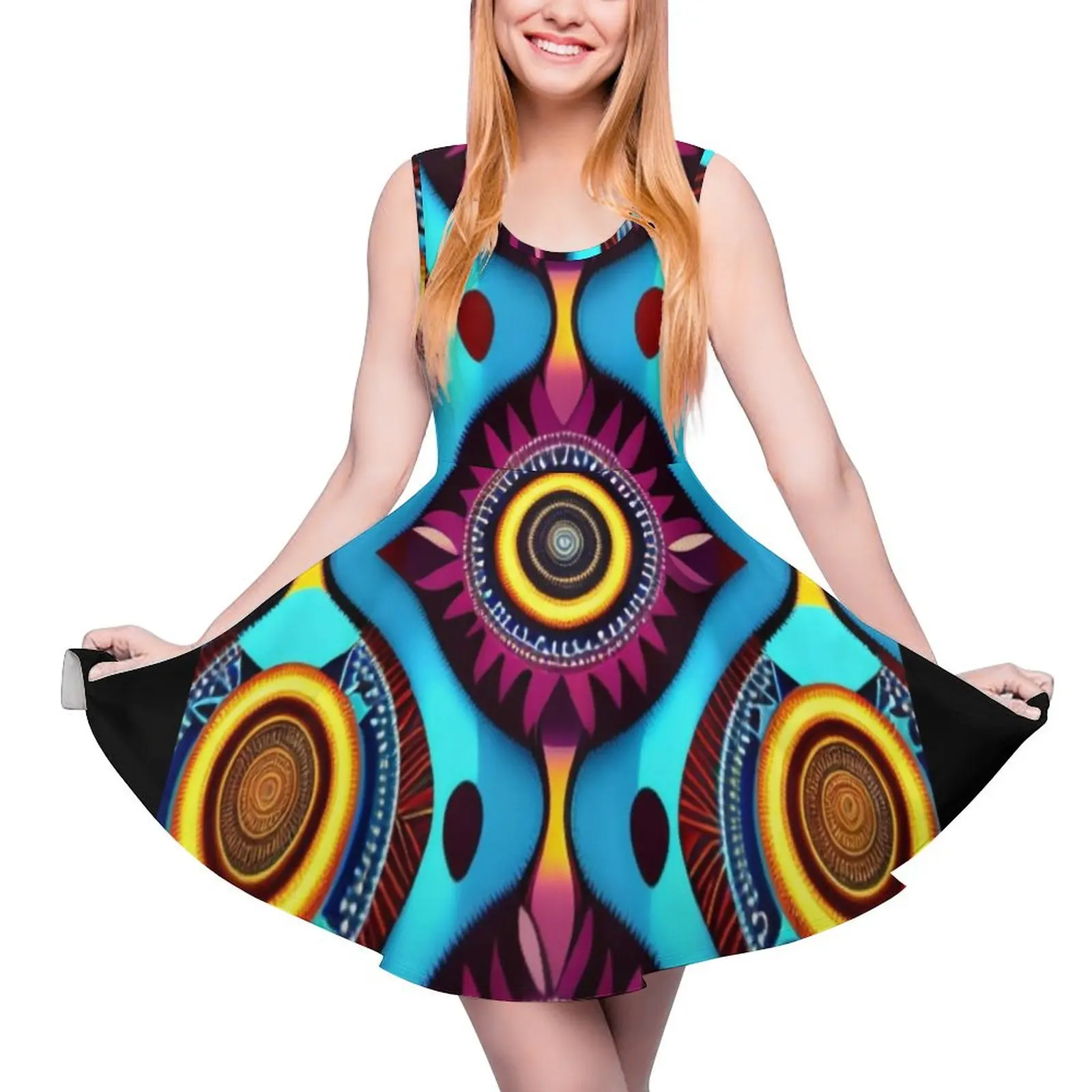 

African Tribal Pattern Sleeveless Dress women"s clothing trend 2024 summer women"s suit