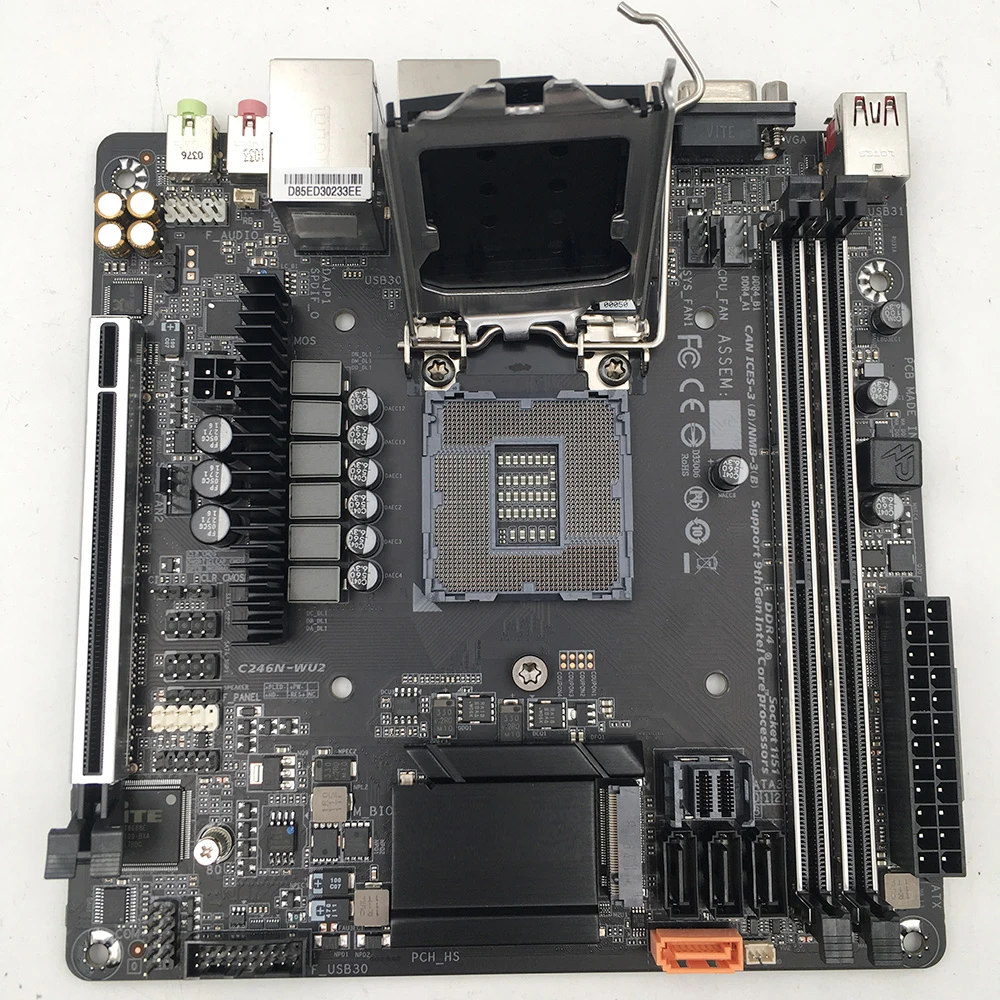 ギガバイト-ミニ-itxワークステーションマザーボード,lga 1151,ddr4,64gb,pci-e 3.0,pc C246N-WU2