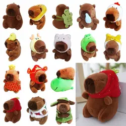 Multicolor Plush Capybara Keychain Cute Toy Stuffed Animals Simulation Capybara Pendant Cartoon Capybara Accessories