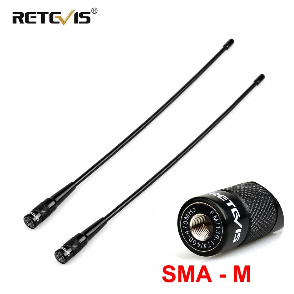 2pcs Retevis RHD-771 SMA-M Antenna VHF UHF Dual Band Antenna For Yaesu VX-3R VX-5R VX-7R Retevis RT3S RT3 RT81 RT1 For TYT MD380