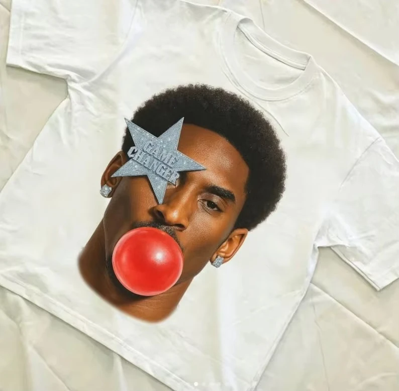 Bryant Bubble Gum Pop Vintage Camiseta de manga corta verano hombres mujeres ropa de calle Y2K moda Harajuku baloncesto camiseta Casual Tops