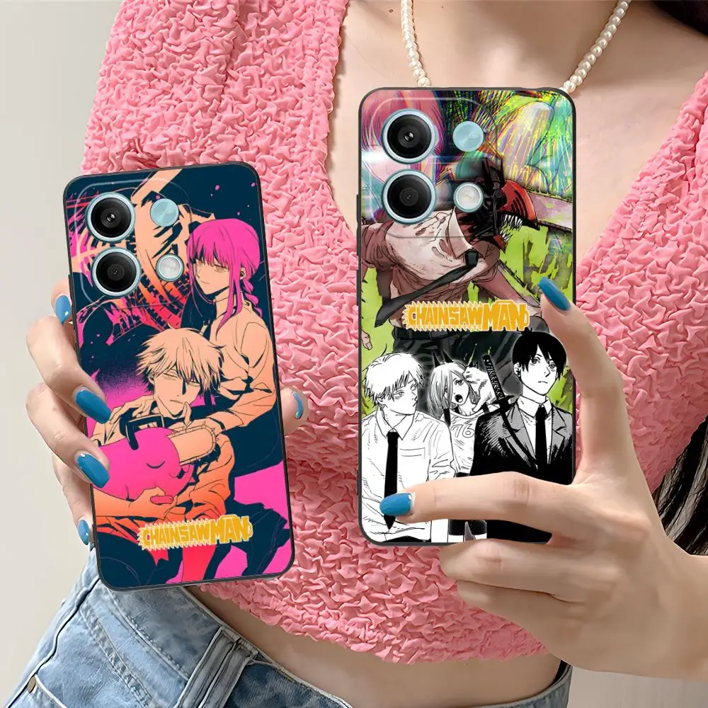 Chainsaw Anime Man Mobile Phone Case for Xiaomi Redmi Note 14 13 12 11 A5 3 2 1 Pro Plus 4G 5G Colour Protective Cover Luxury
