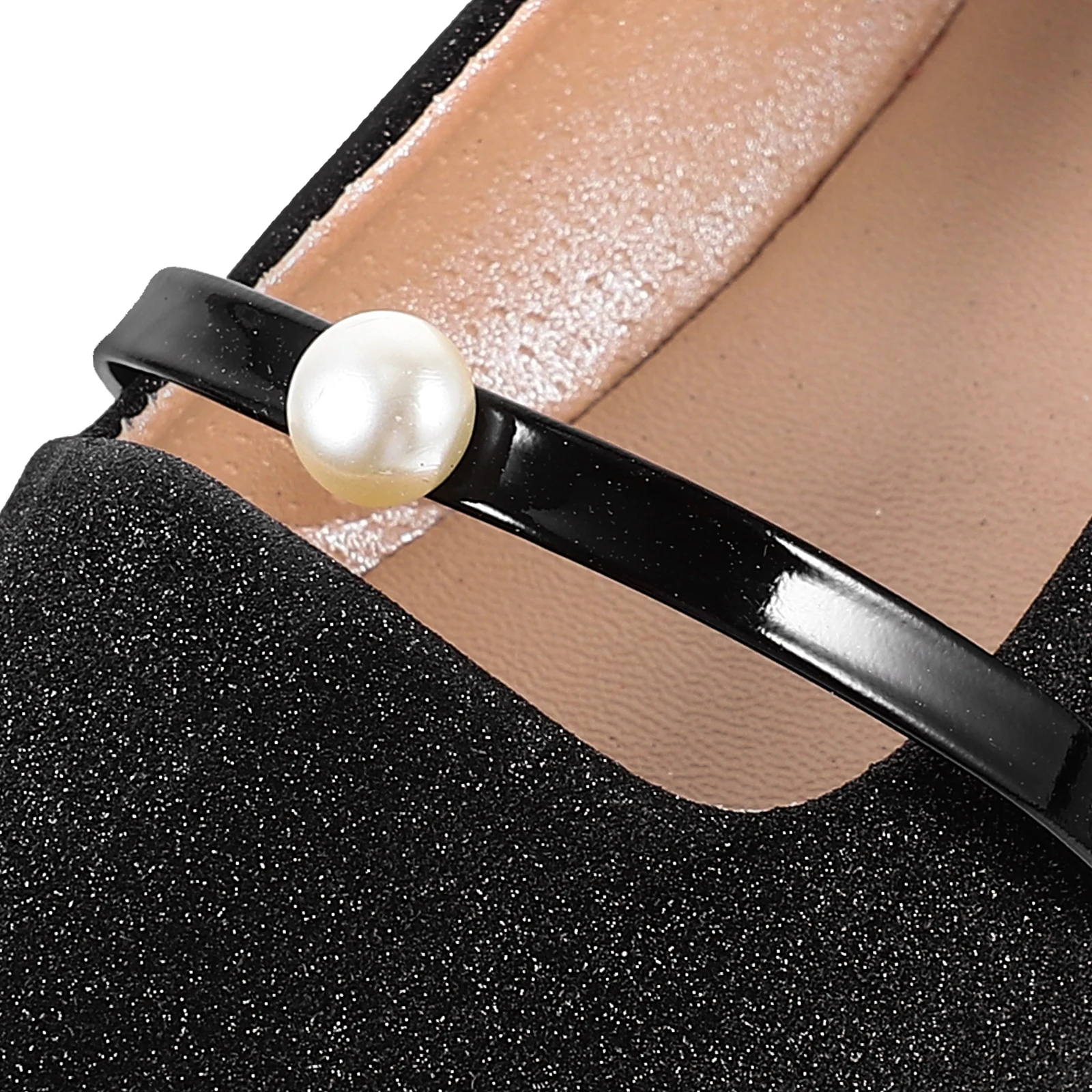 

1Pair Summer Pointy Toe Pearl Flat Nude Shoes Slip-On Comfortable Non-Slip Elegant Woman Pumps Party Wedding Wear
