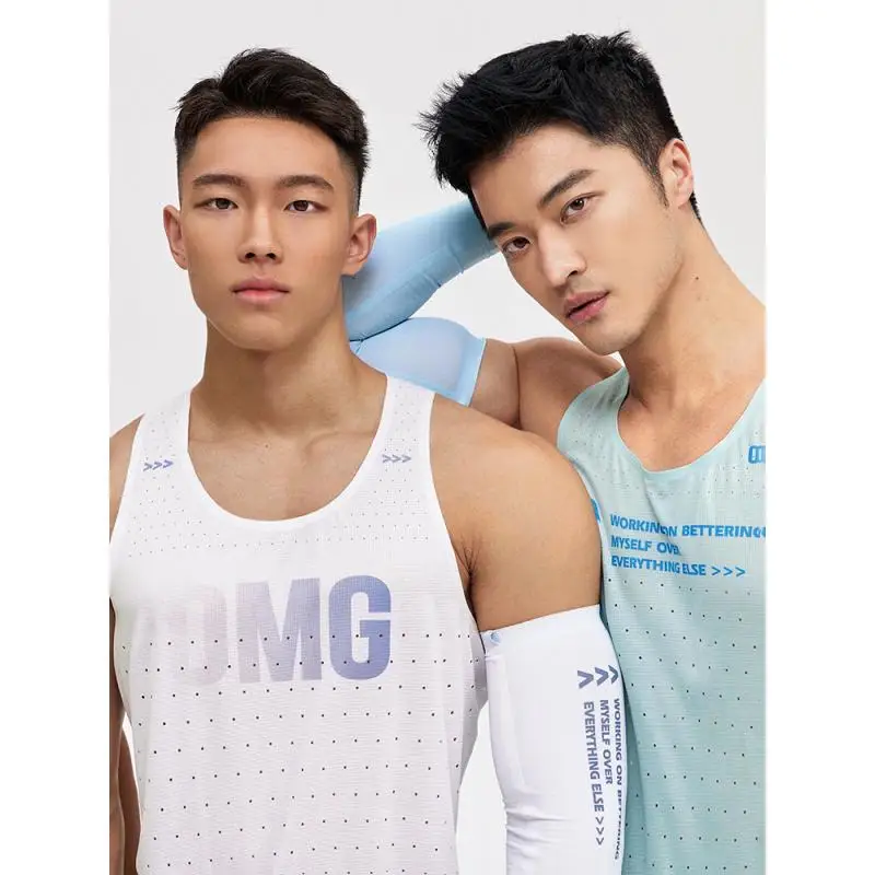 DROZENO Vest Men's Sports Sleeveless Tight Fitness Clothes Training Running Quick-drying