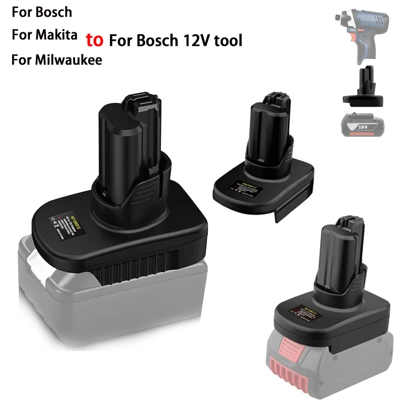 

Battery Tool Adapter for DEWALT/Makita/ Bosch/Milwaukee/18/20V Li-Ion Battery Converts to for Bosch 12V Drill/Driver Combo Kits