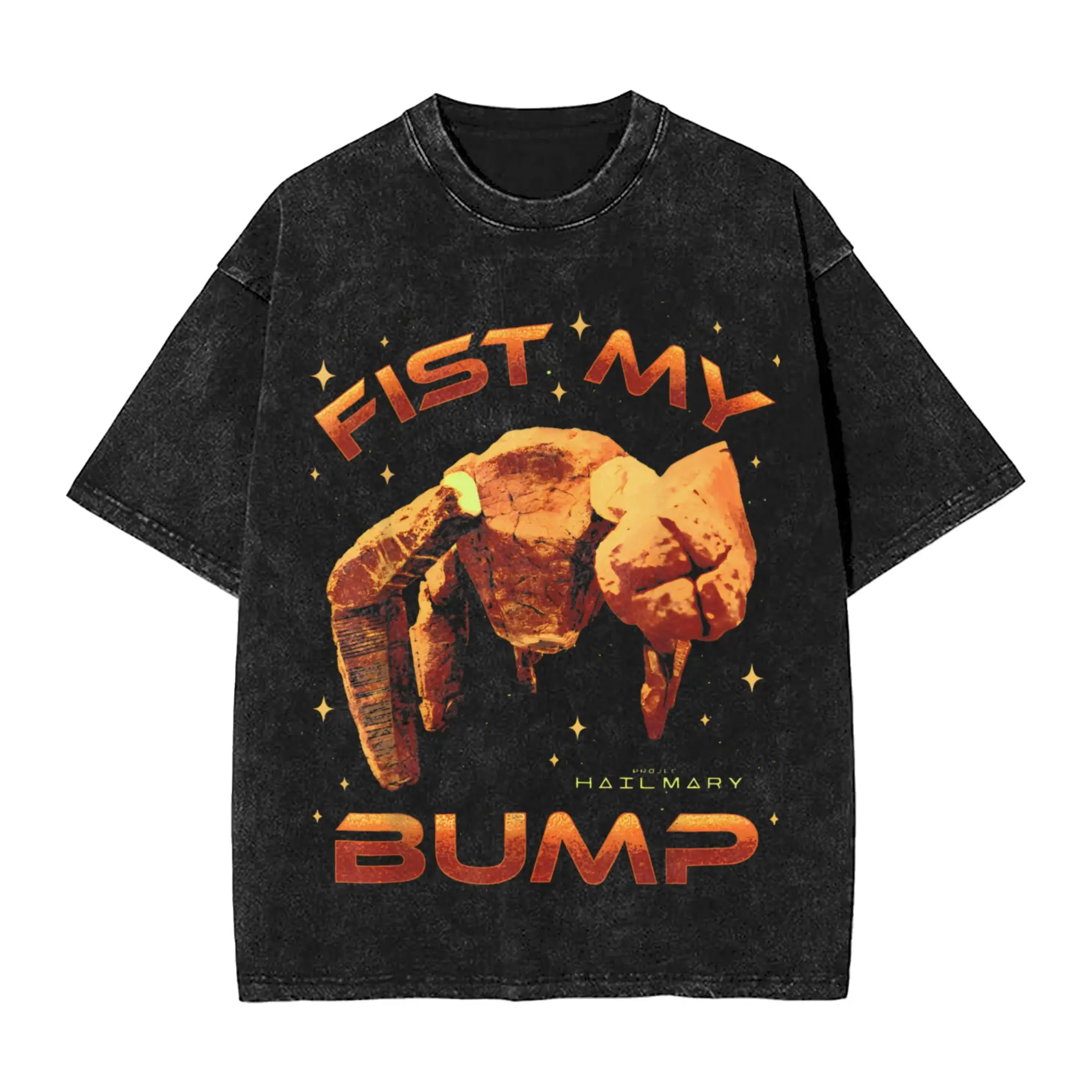 Project Hail Mary Fist My Bump Rocky  Merch Washed T Shirts Men Women Streetwear Hip Hop T-Shirts Printed  Tees Tops 100% Cotton