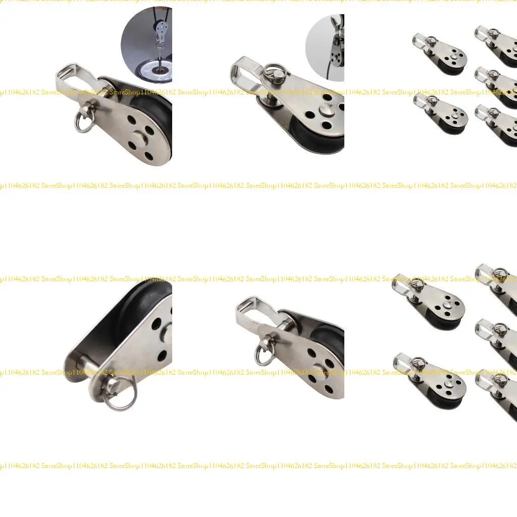 

Q2Q4 5pcs Stainless Steel Pulley Block Hanging Wire Towing Wheel Lifting Rope