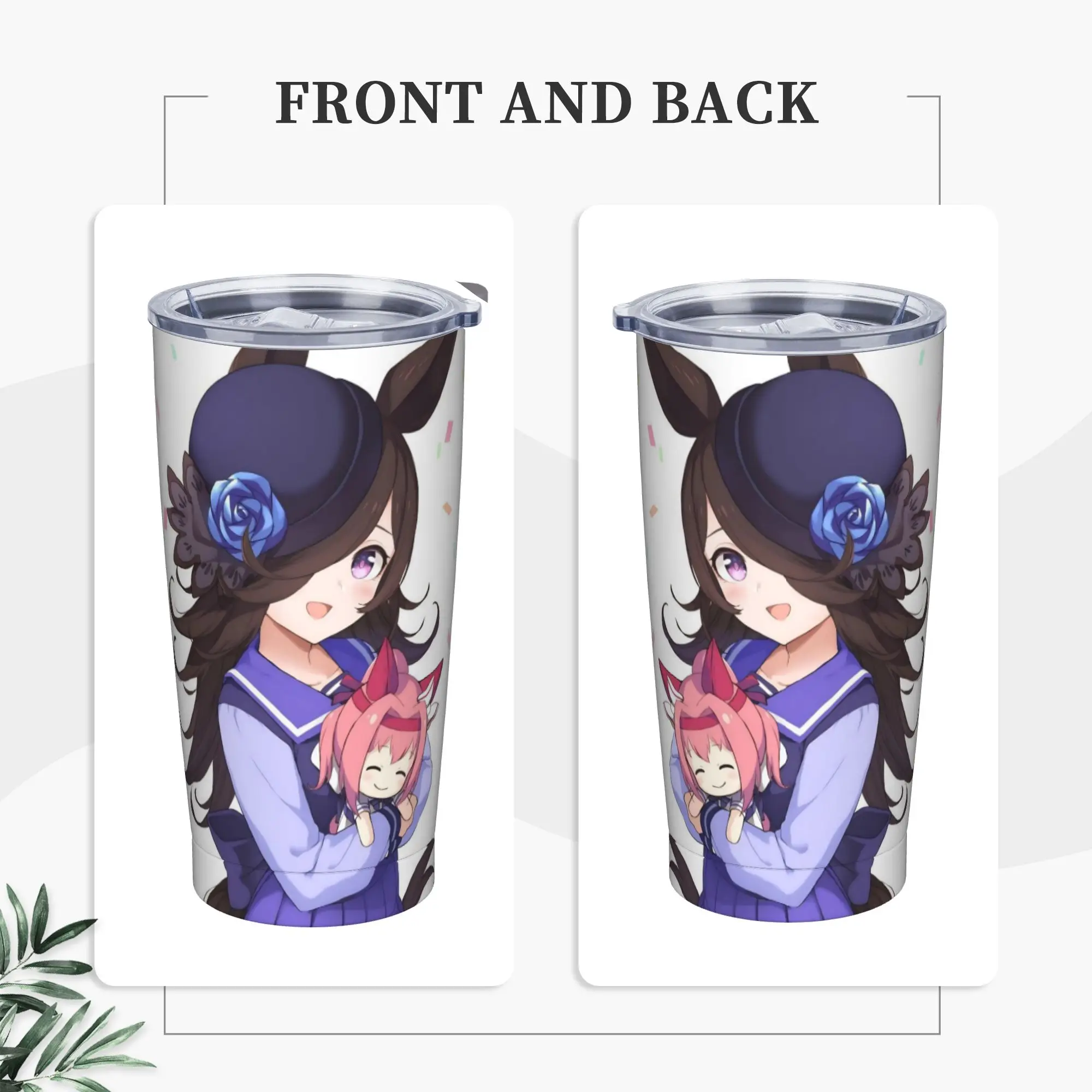 Stainless Steel Tumbler Rice Shower Umamusume Pretty Derby Thermal Mug  Portable Hot Drinks Car Mugs Driving Water Bottle