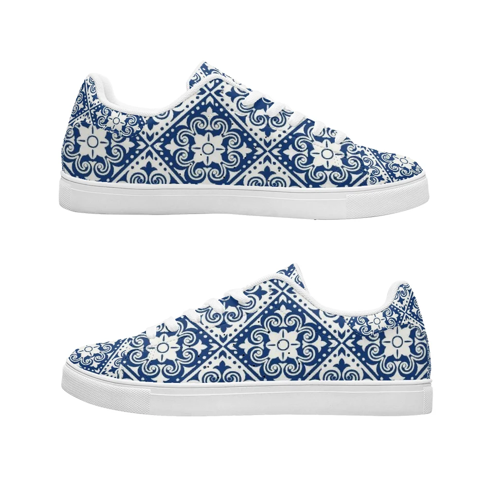 

Classic Delft Blue Casual Sneakers High-Quality White Fashion Shoes Versatile and Stylish