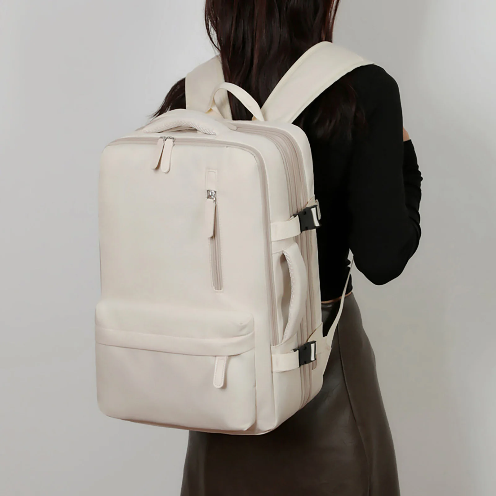 Women Men Travel Backpack Expandable Laptop Backpack With Luggage Water Resistant Casual Daypack Business Commute School Bag