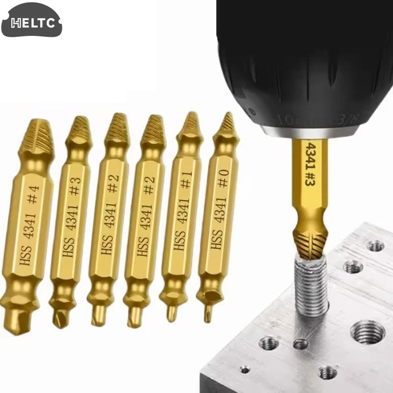 Damaged Screw Extractor Set HSS Drill Bit Stripped Broken Remover Small Easily Quickly Take Out Kit Easy Demolition Power Tools