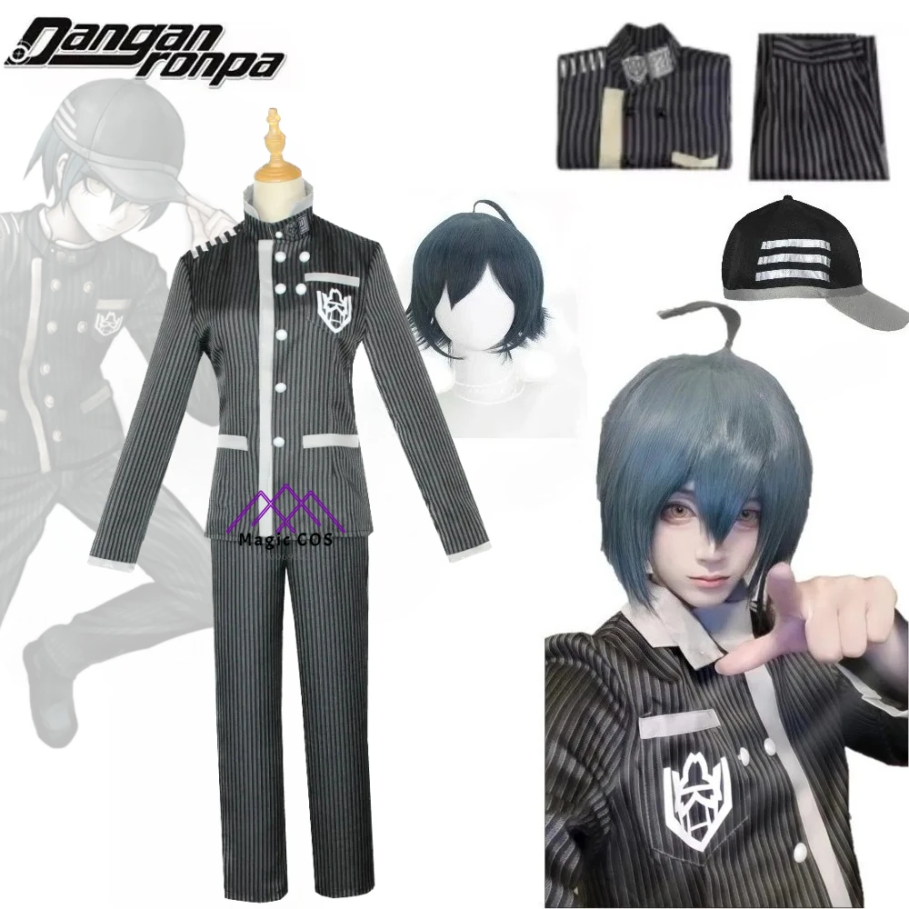 

Anime Danganronpa V3 Saihara Shuichi Cosplay Costume Adult Detective Uniform Wig Hat Role Play Outfit Full Set Halloween Party