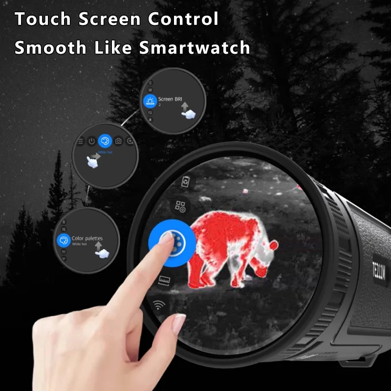 Инфракрасный тепловизор, ночной монокуляр, охотничий монокуляр IP54 с экраном, перекрещенный волос, прицеление, приложение для записи видео, подключение