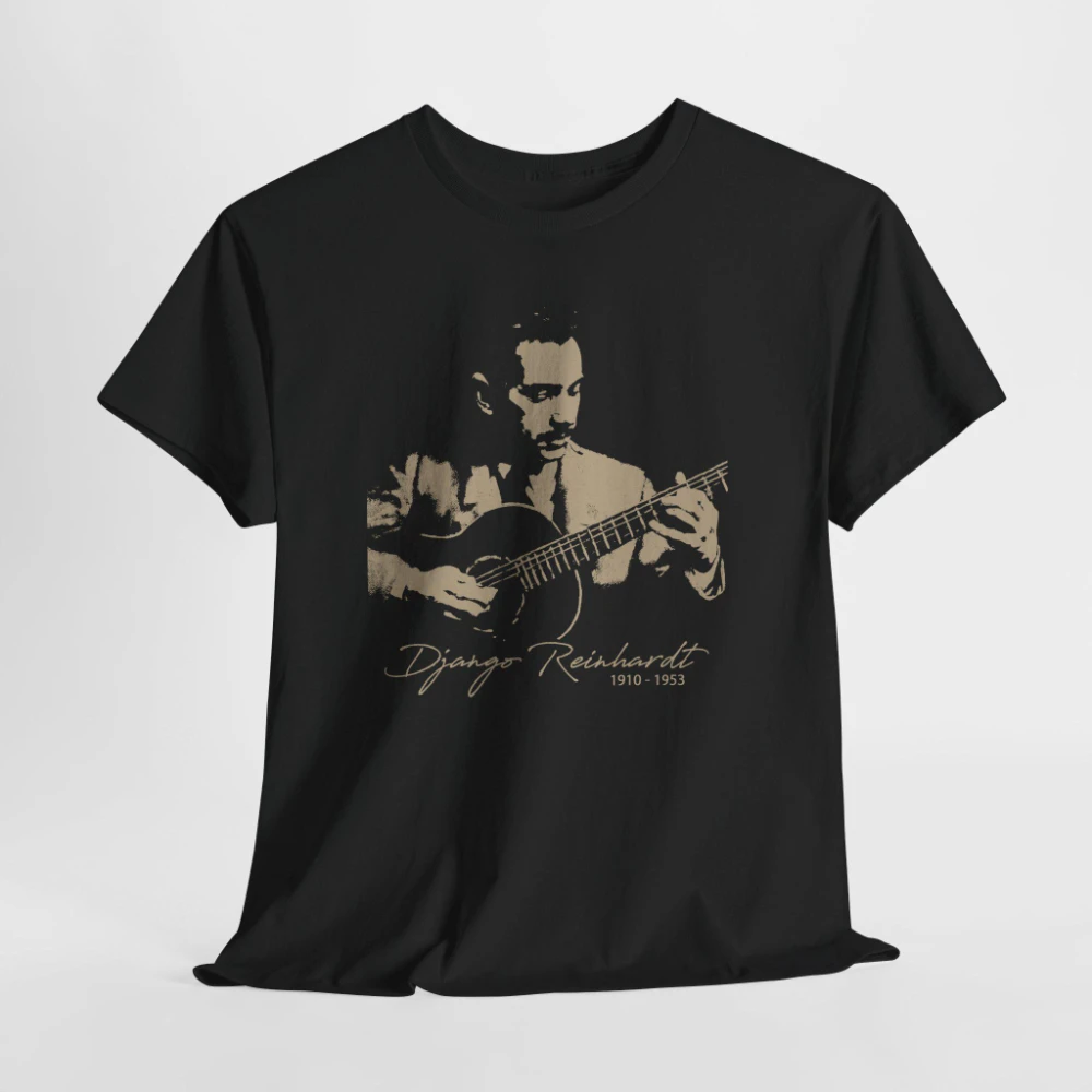 Unisex Heavyweight 100% Cotton T-Shirt - Django Reinhardt Tribute T-Shirt All-Season Streetwear Tops graphic t shirts