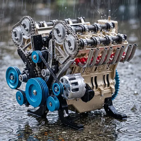 1:3 V8 Engine Model Electric Working Full Metal DIY Assembly Kit Mechanical STEM Ornaments Toys Collection Hobbies Gifts Friend