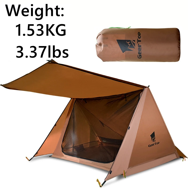 

Lightweight and Small Motorcycle Cycling Tent 1-2persons Seam Sealed Double Layers Waterproof Anti-mosquito Outdoor Camping Tent