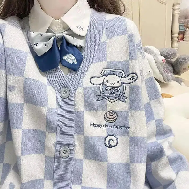 Y2k بلدي ميلودي كورومي سينامورول سترة kawaii JK معطف في الهواء الطلق الخريف الشتاء المرأة سترة عادية الكرتون سترة لطيف سترة