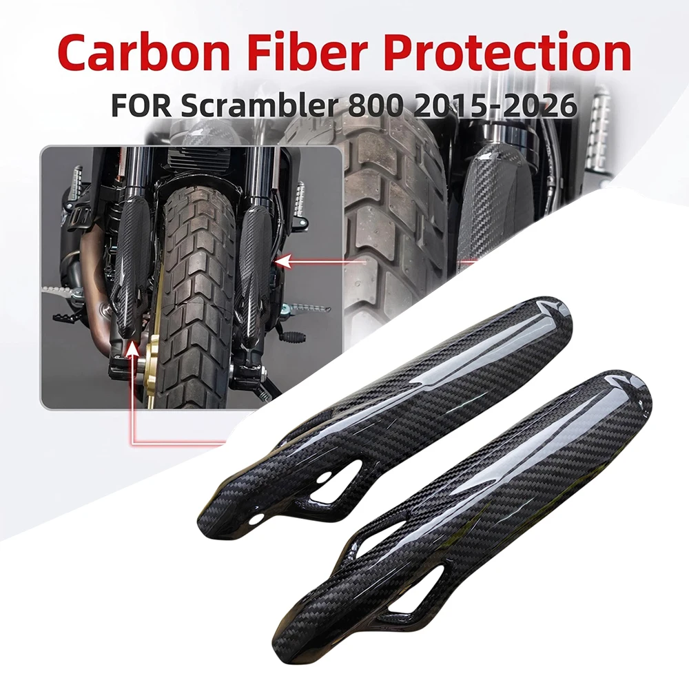 Motorcycle Fork Protector Guard Front Shock Absorber Carbon Fiber Cover For Ducati Scrambler 800 2015-2026