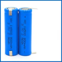 3.7V 14500 800mAh Li-ion Battery ICR14500 Welded Joint Rechargeable Lithium Batteries for Led Flashlight Headlight AA Battery