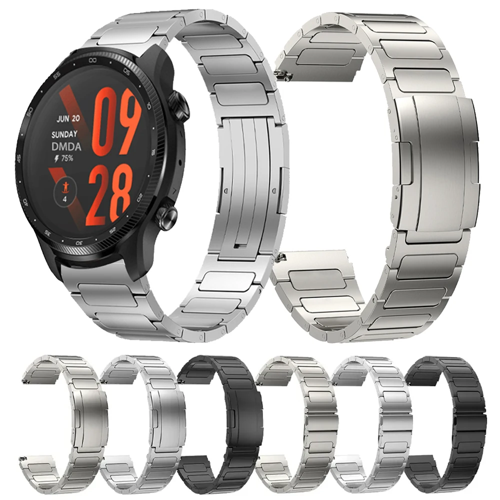 

Ремешок для часов TicWatch Pro 3 Ultra GPS/LTE, браслет из титана и металла для TicWatch Pro X/E2/S2/2021, 22 мм, аксессуары
