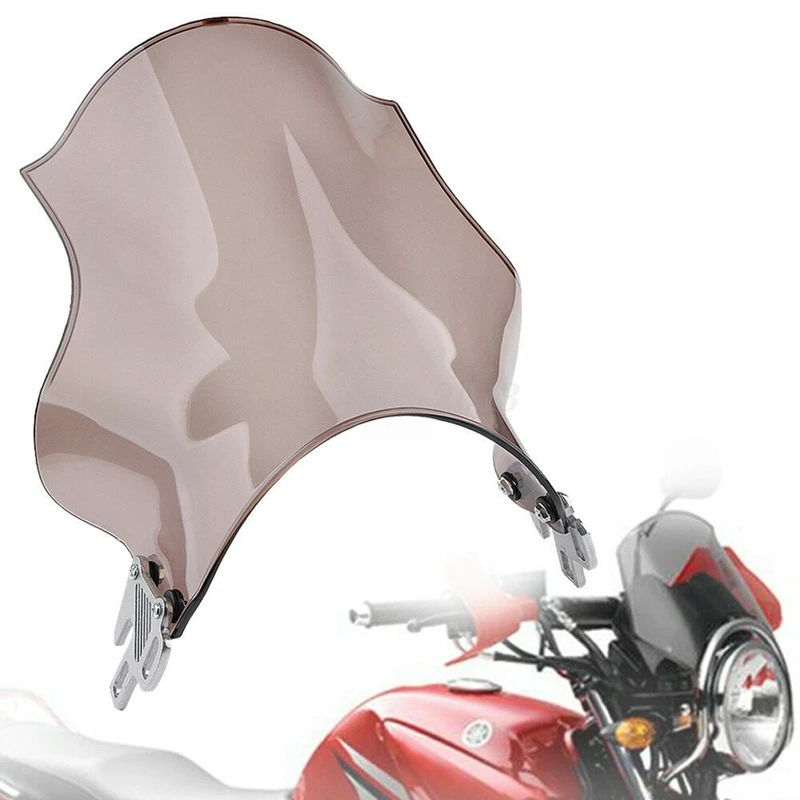 ABS Universal Motorcycle Front Windshield Windscreen For Honda/Yamaha/Kawasaki/Suzuki Deflector Brown