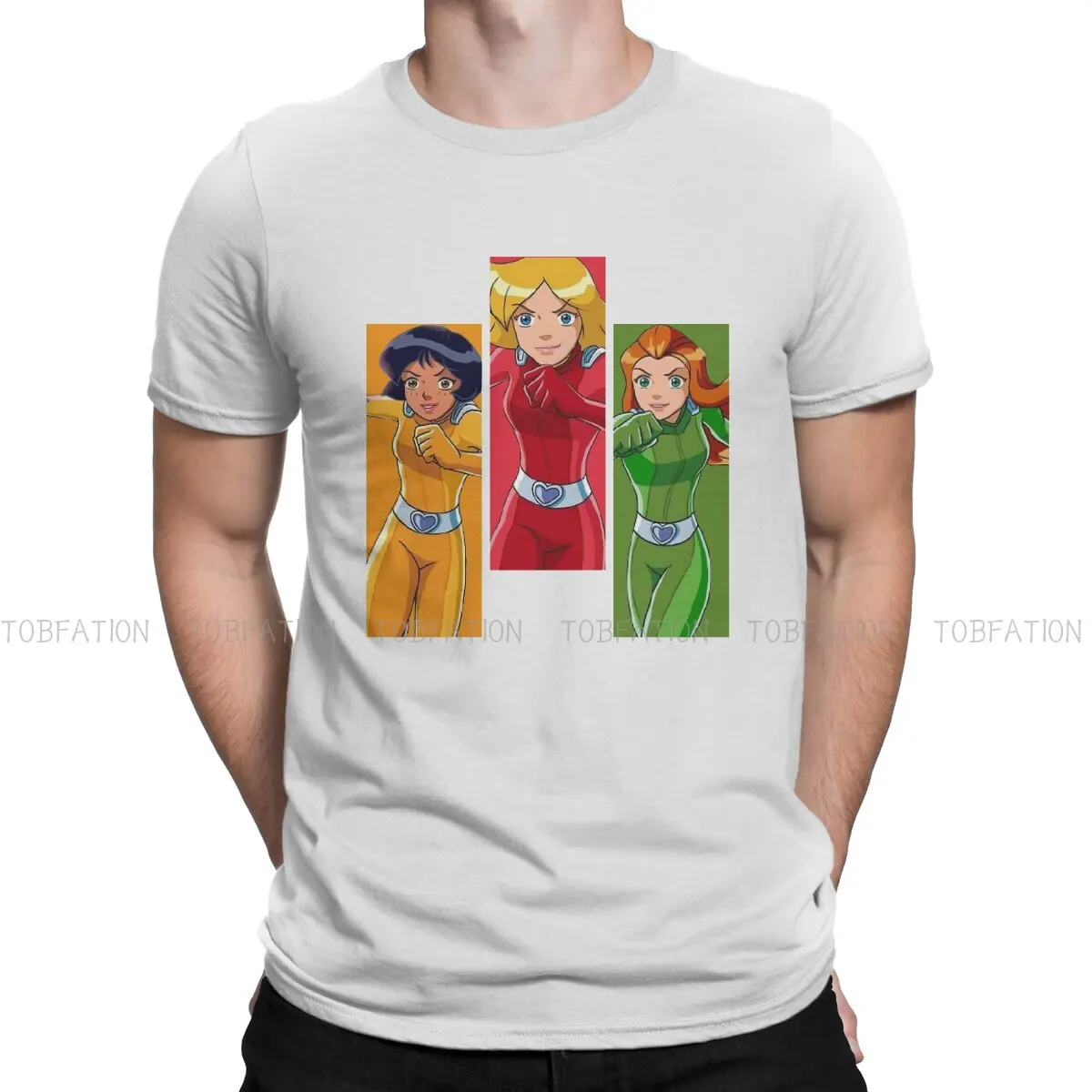 Cool  Fashion TShirts Totally Spies Sam Clover Alex Cartoon Men Harajuku Pure Cotton Tops T Shirt O Neck